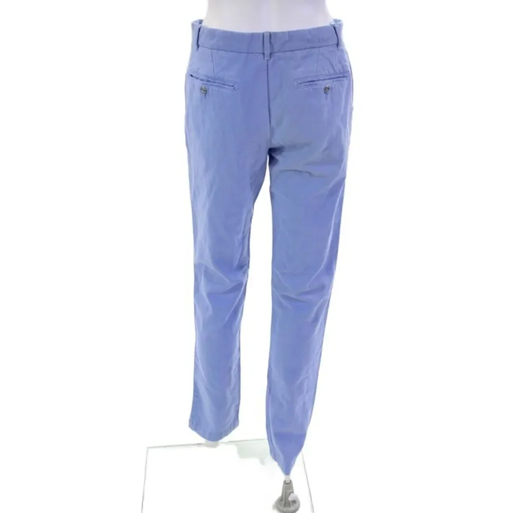Les Canebiers Womens Cotton Zip Button Boot Leg Lined Pants Blue Size XS